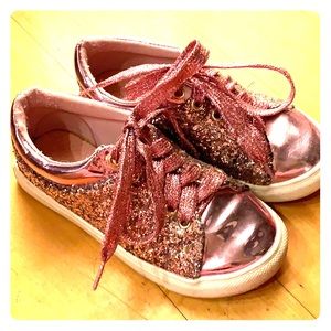 Girls 10 Pink Glitter Sparkle Shiny Shoes